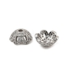 Brass Micro Pave Clear Cubic Zirconia Bead Caps KK-K374-25P-2