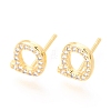 Brass Micro Pave Clear Cubic Zirconia Stud Earrings EJEW-O103-06G-1