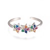 Brass Micro Pave Cubic Zirconia Finger Rings RJEW-P077-13P-2