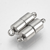 Tarnish Resistant 201 Stainless Steel Magnetic Clasps with Loops STAS-S103-06-1