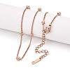 Ion Plating(IP) 304 Stainless Steel Satellite Chain Necklace for Men Women NJEW-E076-01RG-1