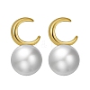 Natural Pearl Ear Studs for Women EJEW-P231-11G-4