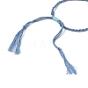 Braided Cotton Cord Bracelet Making MAK-L043-02G-04-3