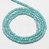 Faceted Cube Glass Beads Strands X-EGLA-J133-C06-2