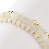 3Pcs 3 Style Natural White Jade & Moonstone & Synthetic Hematite Beaded Stretch Bracelets Set BJEW-JB09120-6