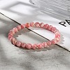 Natural Argentina Rhodochrosite Beaded Stretch Bracelets BJEW-L700-01A-2