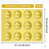 12 Sheets Self Adhesive Gold Foil Embossed Stickers DIY-WH0451-047-2