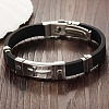 Simple Cross Stainless Steel Bracelets BJEW-N0001-130A-4