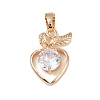 Brass Micro Pave Cubic Zirconia Pendants KK-E795-27KCG-01-2