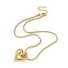 Brass Pave Clear Cubic Zirconia Heart Pendant Necklaces for Women NJEW-K381-07A-G-4