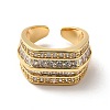 Clear Cubic Zirconia Multi Line Open Cuff Ring RJEW-C041-01G-2