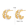 Imitation Pearl C Shape Stud Earrings for Women NU7062-1