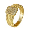 Brass Micro Pave Clear Cubic Zirconia Finger Rings FS-WGEE21A-04-5