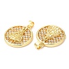 Rack Plating Brass Micro Pave Cubic Zirconia Pendants KK-A185-33G-3