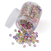 Transparent Spray Painted Crackle Glass Beads Strands GLAA-TA0003-08-3