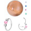 316L Surgical Stainless Steel & Round Synthetic Opal Hoop Nose Rings WG47E0A-02-1