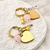 304 Stainless Steel Glass Beads Hoop Earrings EJEW-D308-08PG-4