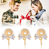 10Pcs Brass Micro Pave Clear Cubic Zirconia Clip-on Earring Findings KK-BBC0022-19-7