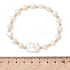 Natural Cultured Freshwater Pearl & Baroque Pearl Keshi Pearl Beads Stretch Bracelets for Women BJEW-JB13513-2