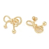 Brass Stud Earrings for Women EJEW-S225-12G-01-2