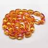 Full Rainbow Plated Crystal Glass Oval Beads Strands EGLA-F026-A04-2