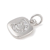 Rack Plating Brass Micro Pave CLear Cubic Zirconia Charms KK-E110-14P-D-2