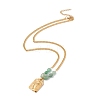 Abstract Face Dangle Stud Earrings and Pendant Necklace with Natural Green Aventurine SJEW-E043-02-3