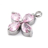 304 Stainless Steel Micro Pave Cubic Zirconia Pendants LS-STAS-U042-06P-01-2