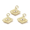 Brass Micro Pave Cubic Zirconia Pendants KK-P188-C02-G-1