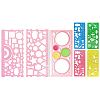 Multifunctional Plastic Geometric Drawing Ruler Set OFST-PW0005-01A-1