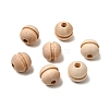 Natural Wood European Beads WOOD-A026-05-1
