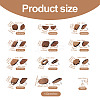 Fashewelry 22Pairs 11 Style Walnut Wood Stud Earring Findings MAK-FW0001-01-12