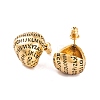 Letter Teardrop Brass Stud Earrings for Women EJEW-G391-02G-3