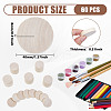 Unfinished Wooden Flat Round Cutouts WOOD-WH0050-042B-2