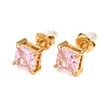 304 Stainless Steel Micro Pave Cubic Zirconia Stud Earrings EJEW-Z165-01G-02-2