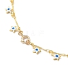 Star with Evil Eye Charm Necklace & Bracelet Jewelry Sets SJEW-JS01131-12