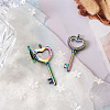 2Pcs 2 Style Alloy Magnetic Locket Pendants PALLOY-TA0002-32M-14