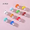 10Pcs 10 Colors Mushroom Silicone Focal Beads JX900A-01-1