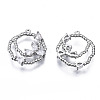 Brass Micro Pave Clear Cubic Zirconia Charms ZIRC-S069-026P-2