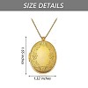 Oval with Leaf Picture Locket Pendant Necklace JN1037A-2
