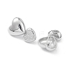 Heart Rack Plating Brass Cubic Zirconia Stud Earrings for Women EJEW-K245-14P-2