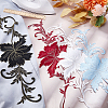 Peony Polyester Embroidery Ornament Accessories PATC-WH0008-04B-4