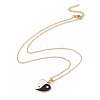 Enamel Yin Yang Dangle Hoop Earrings and Pendant Necklace SJEW-E043-04-5