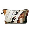 Cat in Bag Print Linen Cosmetic Zipper Pouches PW-WG7274F-02-1