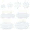 36Pcs Snowflake Plastic Pendant Decorations DIY-CP0013-33A-1
