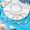 Natural Trumpet Shell & Glass Beads Stretch Bracelets BJEW-JB110105-2