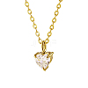 Clear Cubic Zirconia Heart Pendant Necklace XN7409-1