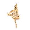 Brass Micro Pave Cubic Zirconia Pendants ZIRC-P060-17G-1