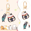 GOMAKERER 4Pcs 4 Styles Japanese Style Alloy Enamel Lucky Cat & Koi Pendant Keychain KEYC-GO0001-06-3