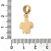 304 Stainless Steel Sea Animal European Dangle Charms STAS-D153-04A-G-3